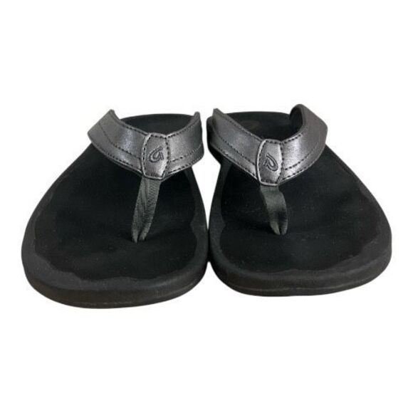 OluKai Women Size 10 Ohana Silver Grey Flip Flop Sandals Beach Comfort Slip On - Picture 3 of 10